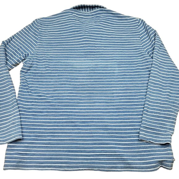 Johnnie-O Hangin Out Men's Medium Striped Polo Shirt Long Sleeve Blue Casual - Picture 10 of 15